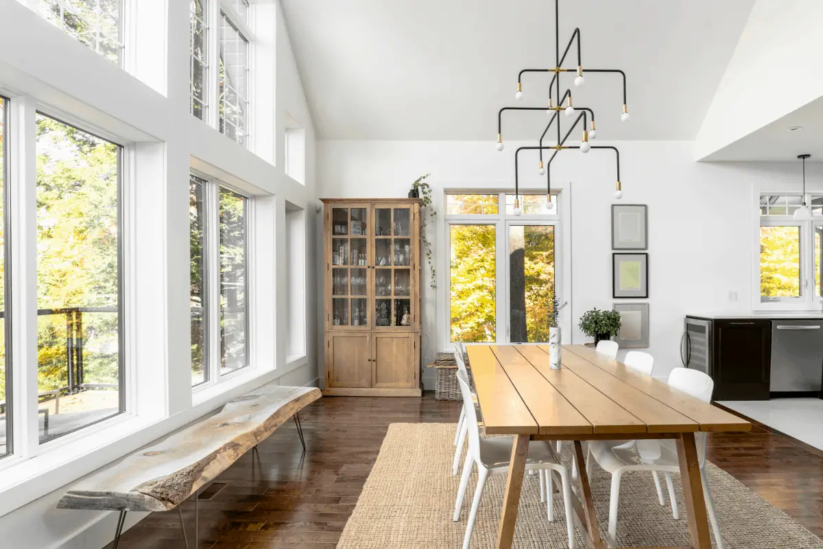 narrow dining room open hutch