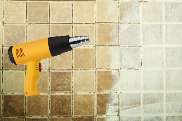 Removing Grout with a Heat Gun